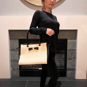 Kate Spade- Montford Park Straw Josie Purse shoulder, New; Never Used
